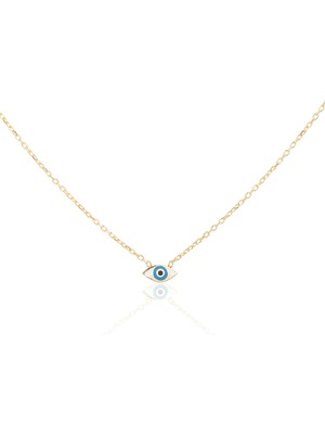 Spossy Silver Jewelry Minimal Nazar Göz Kolye