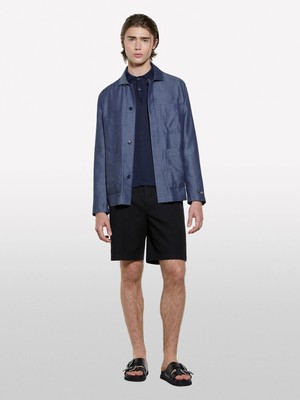 Sisley %100 Pamuk Yırtmaç Detaylı Regular Fit Bermuda Şort Erkek Siyah Şort - 325P4GJ0S9018