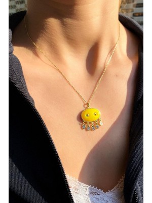 Spossy Silver Jewelry Mineli Sallantılı Taşlı Kolye