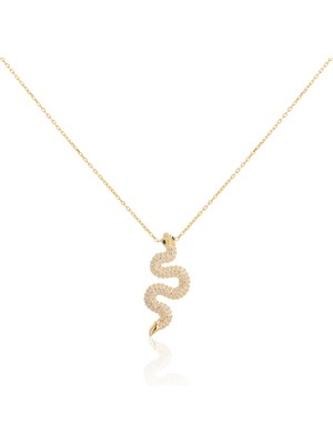 Spossy Silver Jewelry Yılan Kolye
