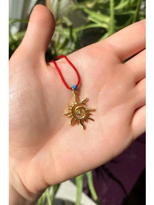 Spossy Silver Jewelry Güneş Nazar Cam Göz Ipli Kolye