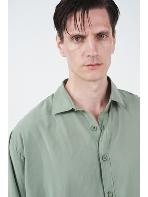 Giesto Oversıze Dökümlü Mint Modal Gömlek