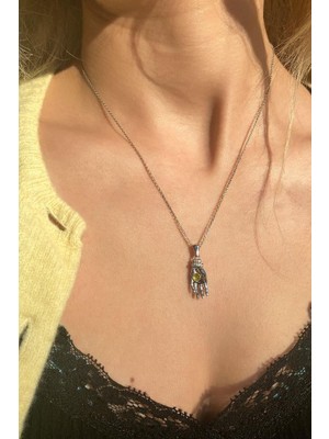 Spossy Silver Jewelry Taşlı El Kolye