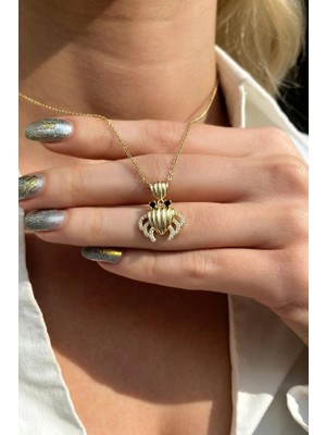 Spossy Silver Jewelry Yengeç Kolye