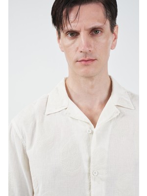 Giesto Şal Desenli Bej Gömlek