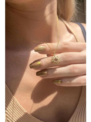 Spossy Silver Jewelry Minimal Güneş Kolye