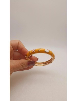 Tılsım Accesories Mineli Çocuk Kelepçe Bileklik Sarı 5.5 Cm.