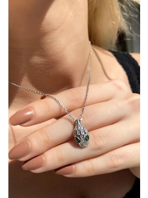 Spossy Silver Jewelry Yılan Kolye