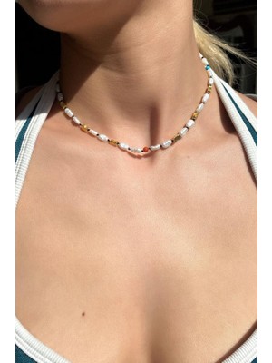 Spossy Silver Jewelry Gerçek Inci Choker Kolye