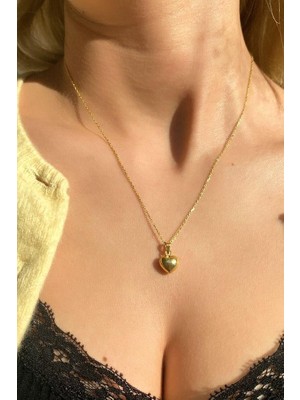 Spossy Silver Jewelry 1 cm Bombeli Kalp Kolye