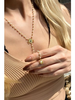 Spossy Silver Jewelry Gerçek Inci Kalpli Istiridye Y Kolye