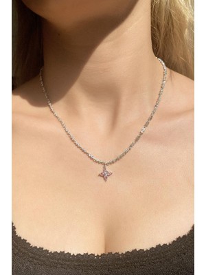 Spossy Silver Jewelry Çiçek Kolye