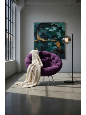 AVYNA Premium & Ergonomik ve Şık Berjer Tekli Koltuk | Modern Tasarım & Üstün Konfor | Yastıklı | Mor