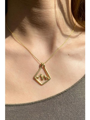 Spossy Silver Jewelry Üçgen Tasarım Kolye