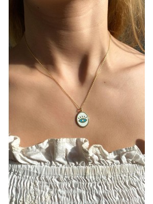 Spossy Silver Jewelry Mineli Göz Kolye