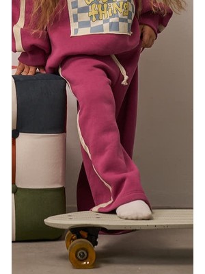 Oh la la Koala For Little Ones Pembe Kalın Şeritli Geniş Paça Eşofman Altı