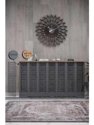 Bagax Karatay Model, Antrasit Üstü Çam Renk,iç Ölçü 136 cm Dış Ölçü 140 cm Petek Kaplama, Dresuar