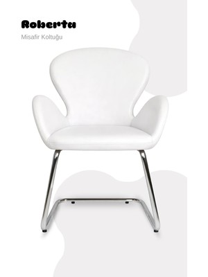 Bürocci Roberta Misafir Koltuğu - Beyaz Deri - 2069J0109