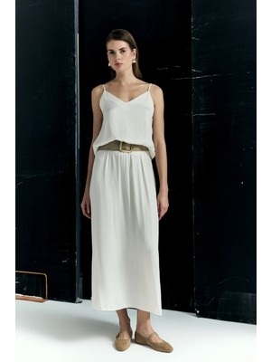 Sateen Tosca Etek - Taş