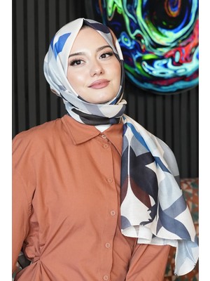 Afvente Soyut Desen Bej Soft Pamuk Şal - Bej