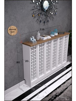 Bagax Truva Model, Beyaz Üstü Çam Renk,iç Ölçü 116 cm Dış Ölçü 120 cm Petek Kaplama, Dresuar