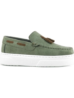 Rakerplus Haki Yeşil Hafif Tabanlı Erkek Çocuk Makosen Ayakkabı