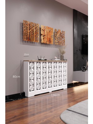 Bagax Assos Model, Beyaz Üstü Çam Renk, 136 cm Petek Kaplama, Dresuar