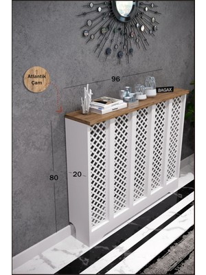 Bagax Zeugma Model, Beyaz Üstü Çam Renk,iç Ölçü 96 cm Dış Ölçü 100 cm Petek Kaplama, Dresuar