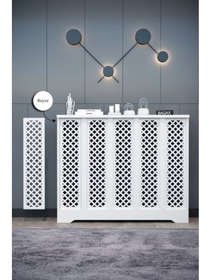 Bagax Beyaz Renkli Perge Model Dresuar, 100 cm Dış Ölçü, Şık ve Modern Tasarım