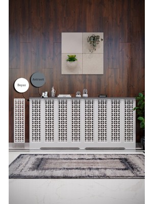 Bagax Truva Model, Beyaz Üstü Antrasit Renk,iç Ölçü 156 cm Dış Ölçü 160 cm Petek Kaplama, Dresuar