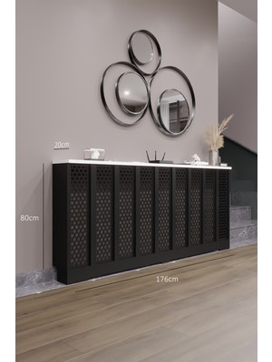 Bagax Bodrum Model, Siyah Üstü Beyaz Renk,iç Ölçü 176 cm Dış Ölçü 180 cm Petek Kaplama, Dresuar