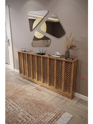 Bagax Perge Model, Çam Renk,iç Ölçü 176 cm Dış Ölçü 180 cm Petek Kaplama, Dresuar