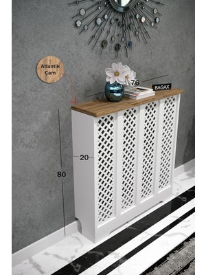 Bagax Perge Model,beyaz Üstü Çam Renk,iç Ölçü 76 cm Dış Ölçü 80 cm Petek Kaplama, Dresuar