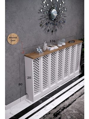 Bagax Zeugma Model, Beyaz Üstü Çam Renk,iç Ölçü 136 cm Dış Ölçü 140 cm Petek Kaplama, Dresuar