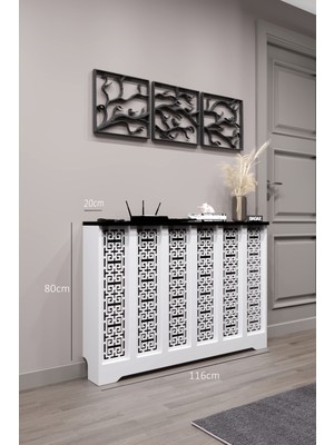 Bagax Karatay Model, Beyaz Üstü Siyah Renk,iç Ölçü 116 cm Dış Ölçü 120 cm Petek Kaplama, Dresuar