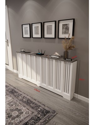 Bagax Efes Model, Beyaz Üstü Antrasit Renk,iç Ölçü 176 cm Dış Ölçü 180 cm Petek Kaplama, Dresuar