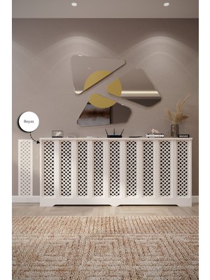 Bagax Perge Model, Beyaz Renk,iç Ölçü 176 cm Dış Ölçü 180 cm Petek Kaplama, Dresuar