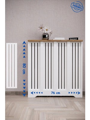 Bagax Efes Model, Beyaz Üstü Çam Renk,iç Ölçü 76 cm Dış Ölçü 80 cm Petek Kaplama, Dresuar