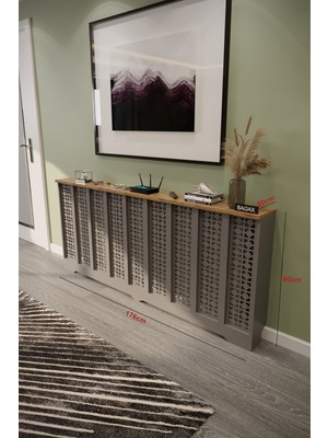 Bagax Truva Model, Antrasit Üstü Çam Renk,iç Ölçü 176 cm Dış Ölçü 180 cm Petek Kaplama, Dresuar