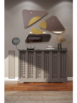 Bagax Perge Model, Antrasit Renk,iç Ölçü 116 cm Dış Ölçü 120 cm Petek Kaplama, Dresuar