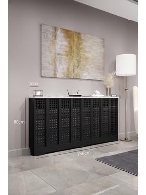 Bagax Truva Model, Siyah Üstü Beyaz Renk,iç Ölçü 156 cm Dış Ölçü 160 cm Petek Kaplama, Dresuar