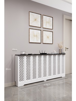 Bagax Perge Model, Beyaz Üstü Siyah Renk,iç Ölçü 176 cm Dış Ölçü 180 cm Petek Kaplama, Dresuar