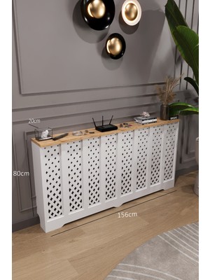 Bagax Sümela Model, Beyaz Üstü Çam Renk,iç Ölçü 156 cm Dış Ölçü 160 cm Petek Kaplama, Dresuar