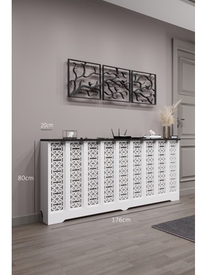 Bagax Karatay Model, Beyaz Üstü Siyah Renk,iç Ölçü 176 cm Dış Ölçü 180 cm Petek Kaplama, Dresuar