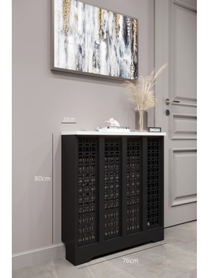 Bagax Ayasofya Model, Siyah Üstü Beyaz Renk,iç Ölçü 76 cm Dış Ölçü 80 cm Petek Kaplama, Dresuar