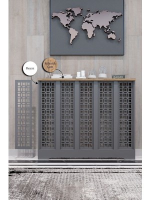 Bagax Ayasofya Model, Antrasit Üstü Çam Renk,iç Ölçü 96 cm Dış Ölçü 100 cm Petek Kaplama, Dresuar