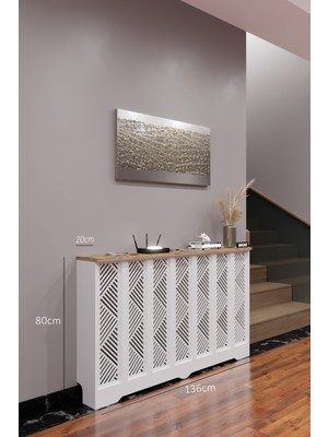 Bagax Gordion Model, Beyaz Üstü Çam Renk,iç Ölçü 136 cm Dış Ölçü 140 cm Petek Kaplama, Dresuar