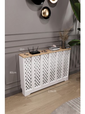 Bagax Sümela Model, Beyaz Üstü Çam Renk,iç Ölçü 116 cm Dış Ölçü 120 cm Petek Kaplama, Dresuar