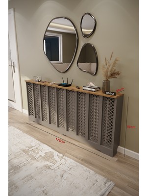 Bagax Zeugma Model, Antrasit Üstü Çam Renk,iç Ölçü 176 cm Dış Ölçü 180 cm Petek Kaplama, Dresuar