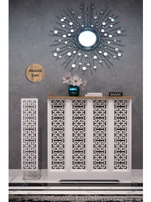 Bagax Karatay Model,beyaz Üstü Çam Renk,iç Ölçü 76 cm Dış Ölçü 80 cm Petek Kaplama, Dresuar